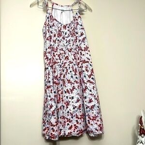 Time and tru.size, medium blue, white and red floral dress in  adjustable straps